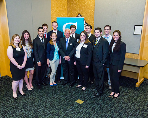 Dr. Cutler poses with Summer Legal Fellows from the Class of 2016