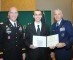 LTC Patrick Lane, Joseph Steidle '18, and Brigadier General (Ret.) Kenneth Todorov '85 