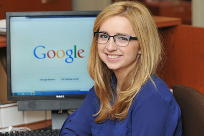 Lucy Mathis '17 is the first Siena College student to earn an internship at Google. 