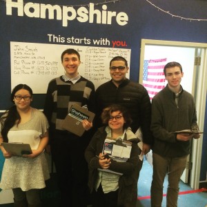 Cody Ingraham ’18 (second from left) with fellow volunteers