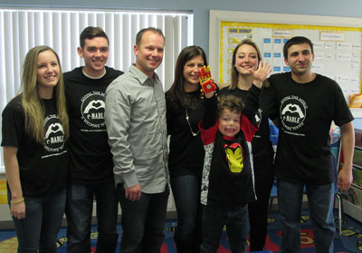 Alyx Gleason '17, Joey Fairley'15, John Carder, Laura Carder, Jack Carder, Andrea Young '17 and Frank Chietro '17 after 