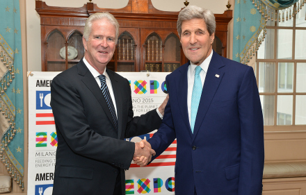 Douglas T. Hickey ’77 with United States Secretary of State, John Kerry.