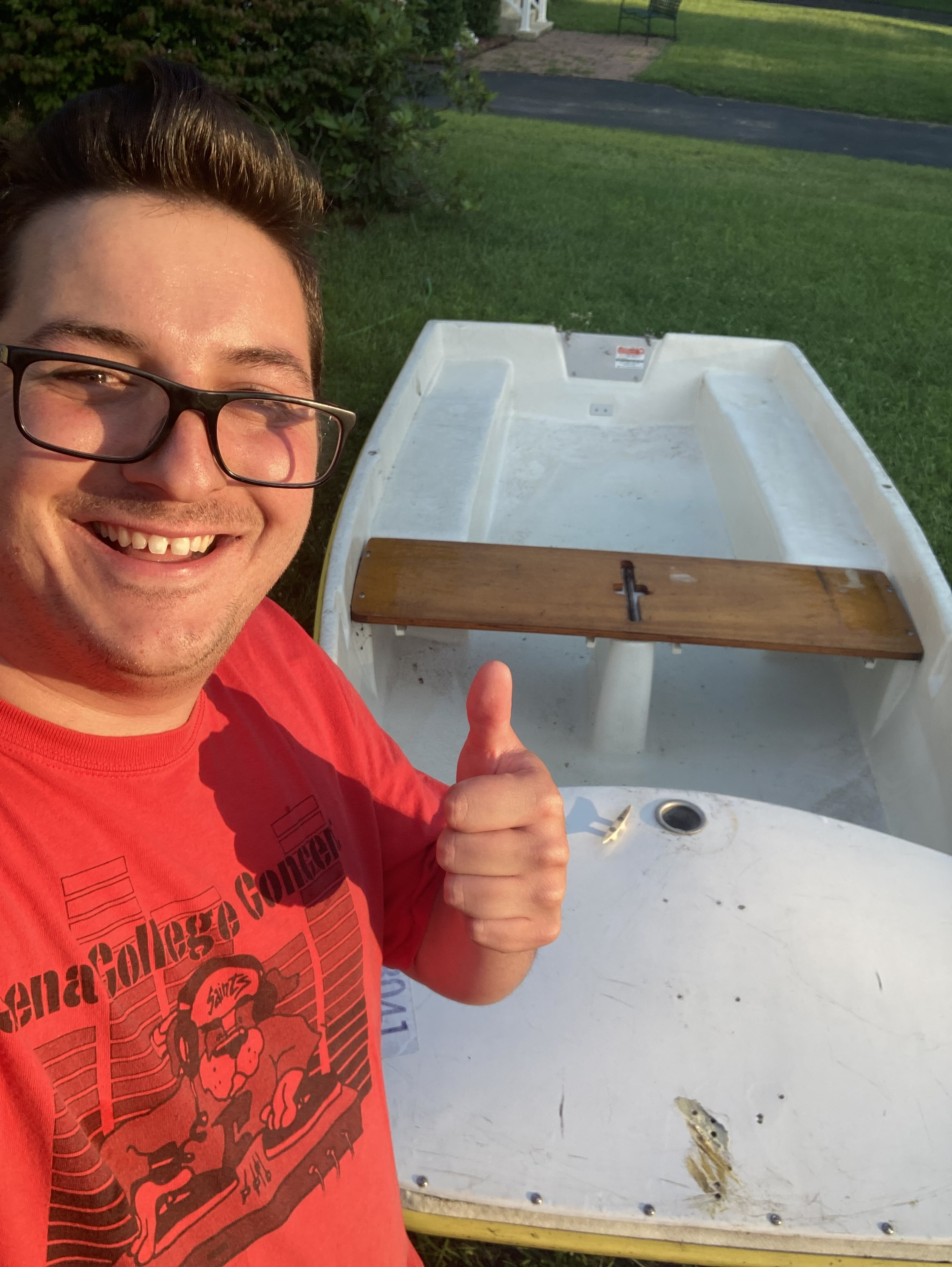 anto with his boat