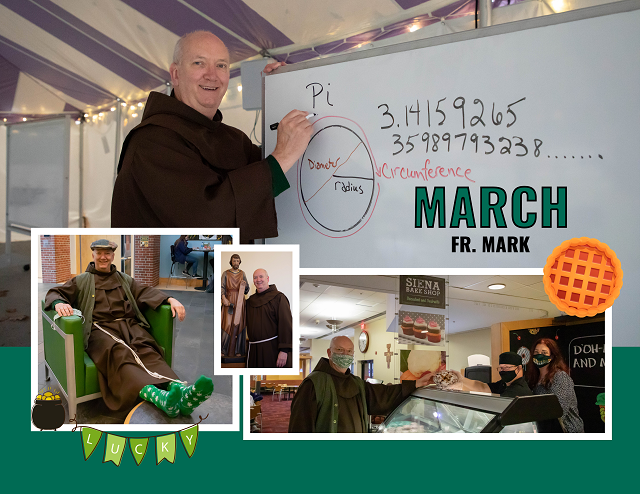 Fr March poses for March calendar page