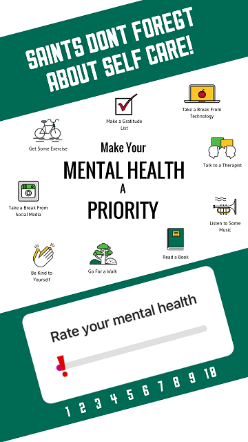 Mental Health graphic students rate their mental health