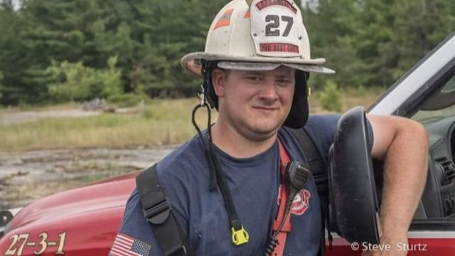 Morse in his firefighter gear