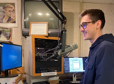 David smith in the recording booth